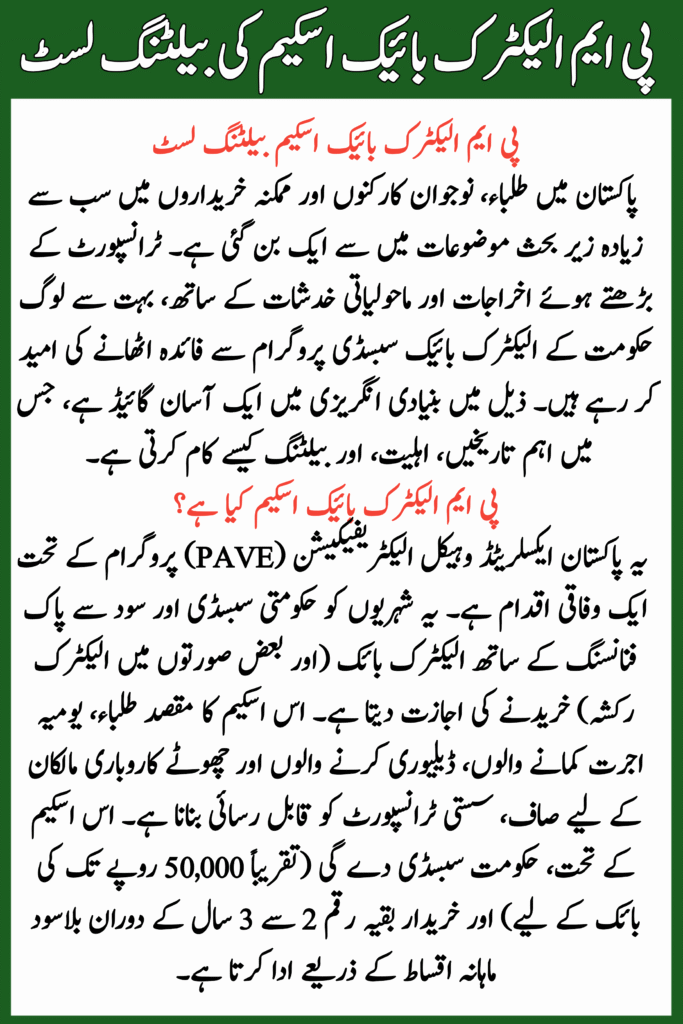 PM Electric Bike Scheme Balloting