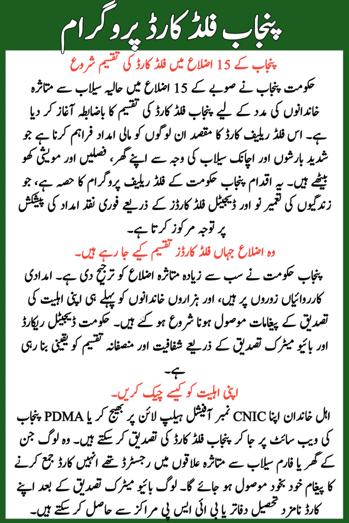 Punjab Flood Card Distribution