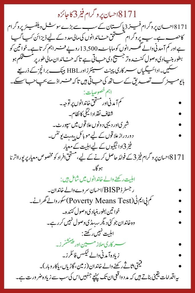 8171 Ehsaas Program Phase 3